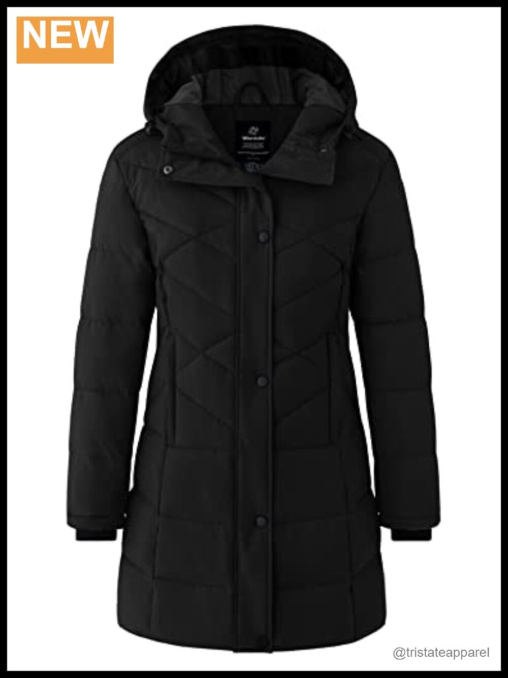 Women's Long Waterproof Puffer Coat Recycled Fabric Quilted Winter Parka